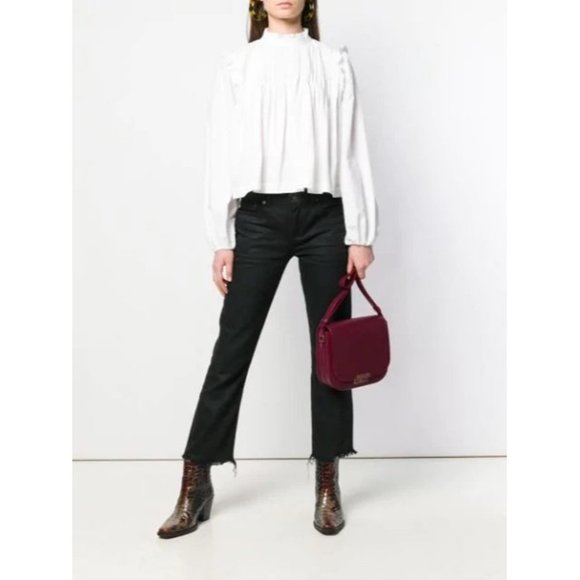 SAINT LAURENT Betty Satchel In 6146 Red Lambskin Leather Bag - Picture 5 of 12